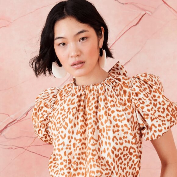 Ulla Johnson Isolde silk blouse in Cheetah, size 4, EUC - Picture 1 of 8